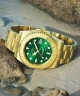 90333Paul Rich PR-46710 Mens Watch Crystal Bay Gold Coast Gold Green 40mm 5ATM-5