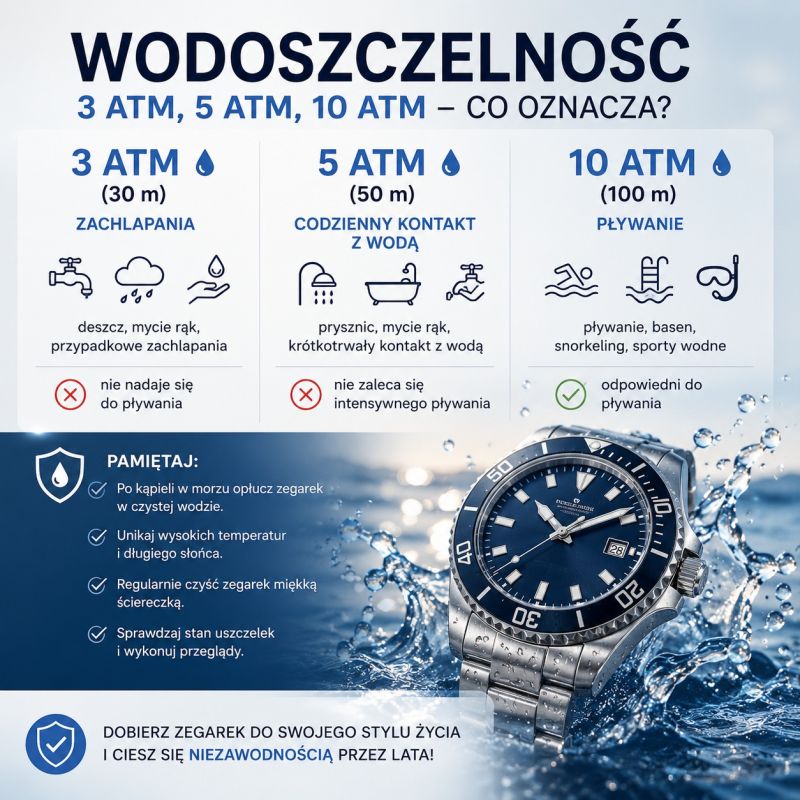 Co oznacza wodoszczelność 3 ATM, 5 ATM, 10 ATM? Kompletny poradnik